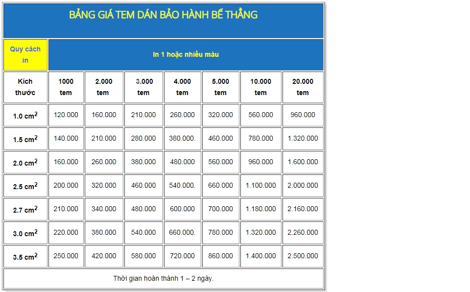 in tem vỡ bảo hành giá rẻ Quận 4